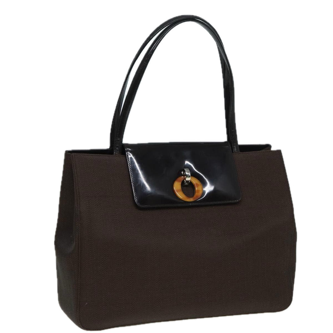 CHRISTIAN Top quality Dior Tote Bag PVC Leather Brown Auth bs16166