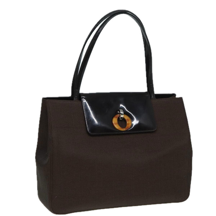 CHRISTIAN Top quality Dior Tote Bag PVC Leather Brown Auth bs16166