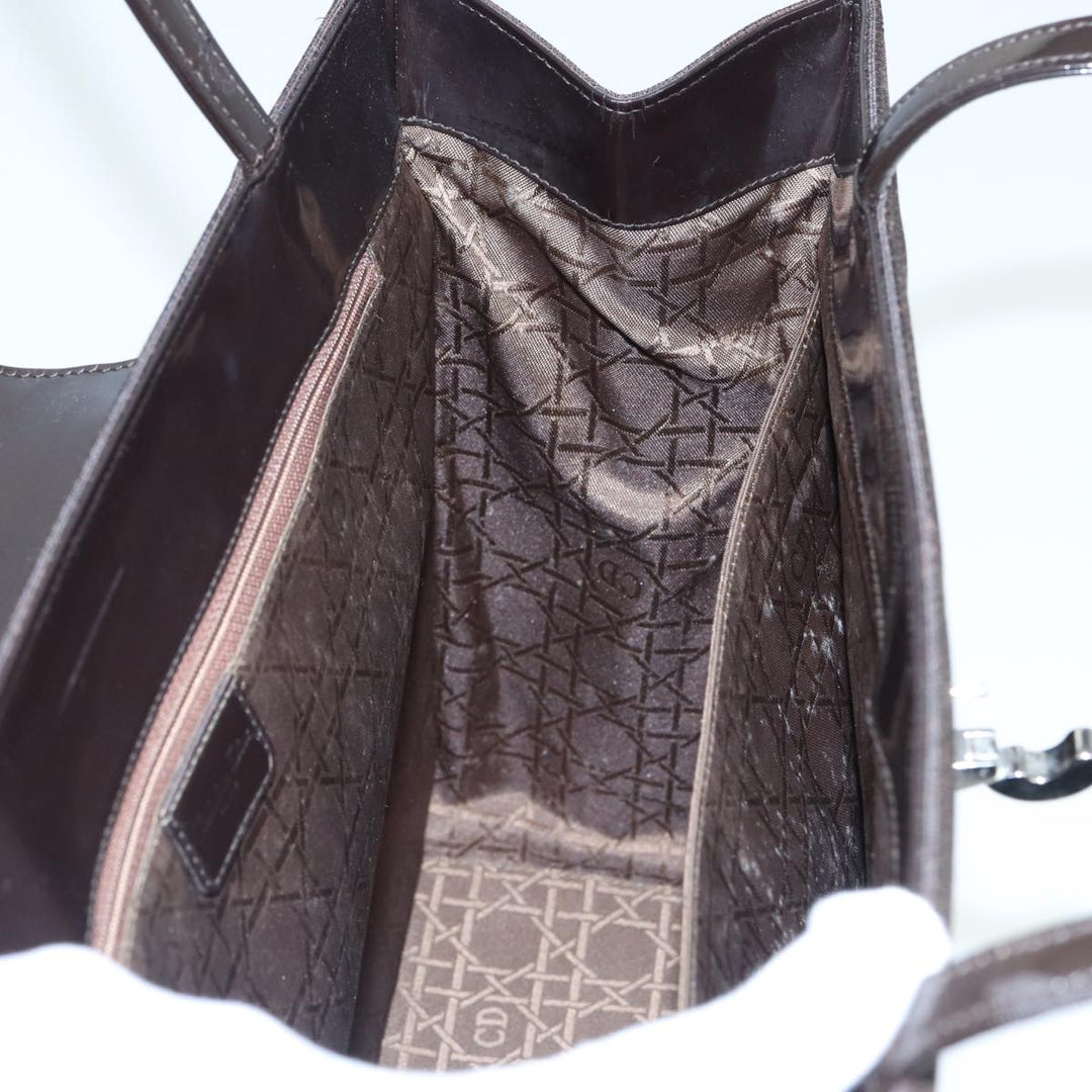 CHRISTIAN Top quality Dior Tote Bag PVC Leather Brown Auth bs16166