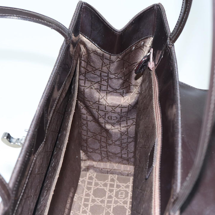 CHRISTIAN Top quality Dior Tote Bag PVC Leather Brown Auth bs16166