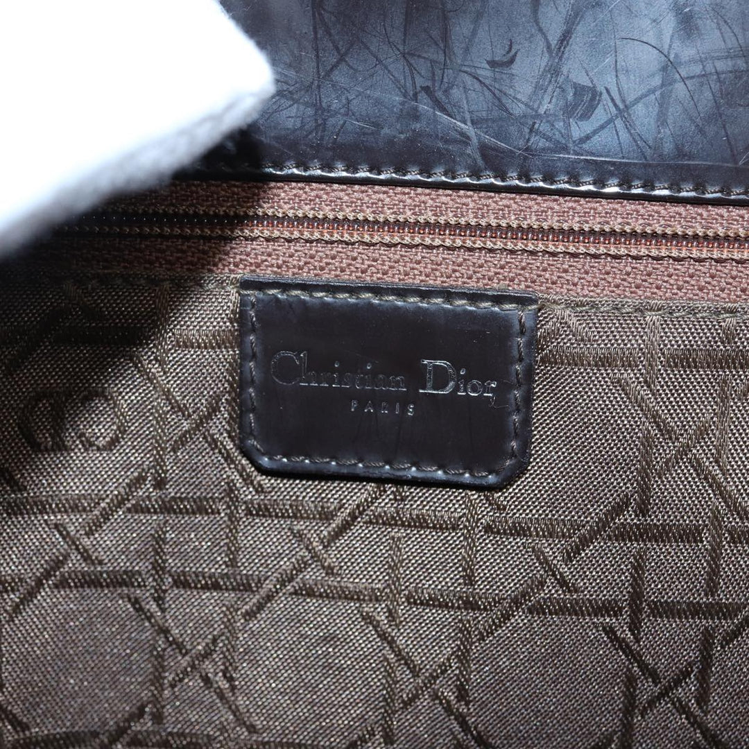CHRISTIAN Top quality Dior Tote Bag PVC Leather Brown Auth bs16166