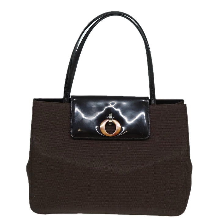 CHRISTIAN Top quality Dior Tote Bag PVC Leather Brown Auth bs16166