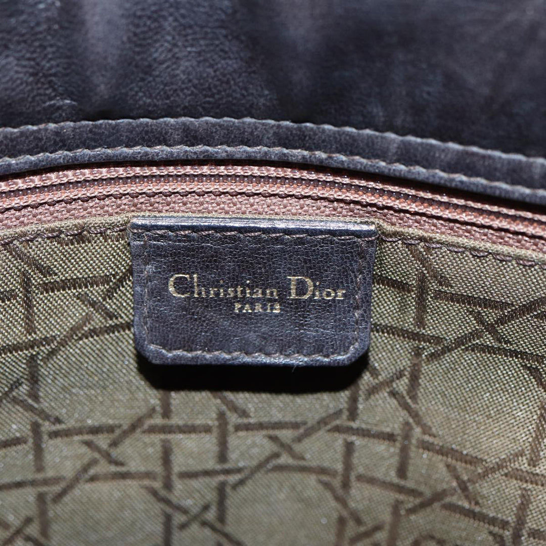 CHRISTIAN Top quality Dior Lady Top quality Dior Canage Shoulder Bag Lamb Skin Brown Auth bs16169