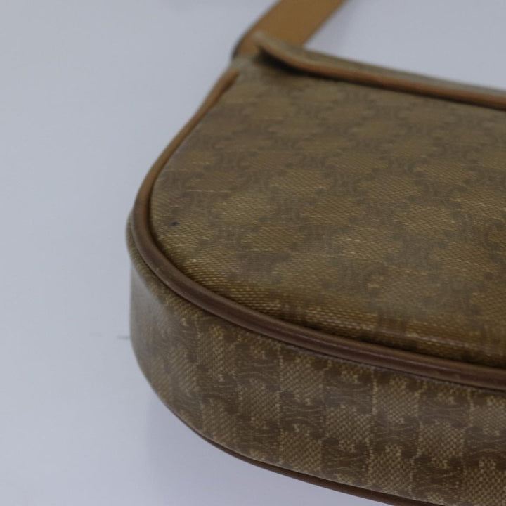 Celine Macadam Canvas Shoulder Bag Beige Auth bs16179
