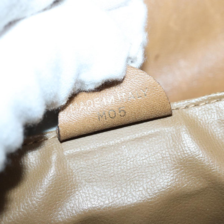 Celine Macadam Canvas Shoulder Bag Beige Auth bs16179
