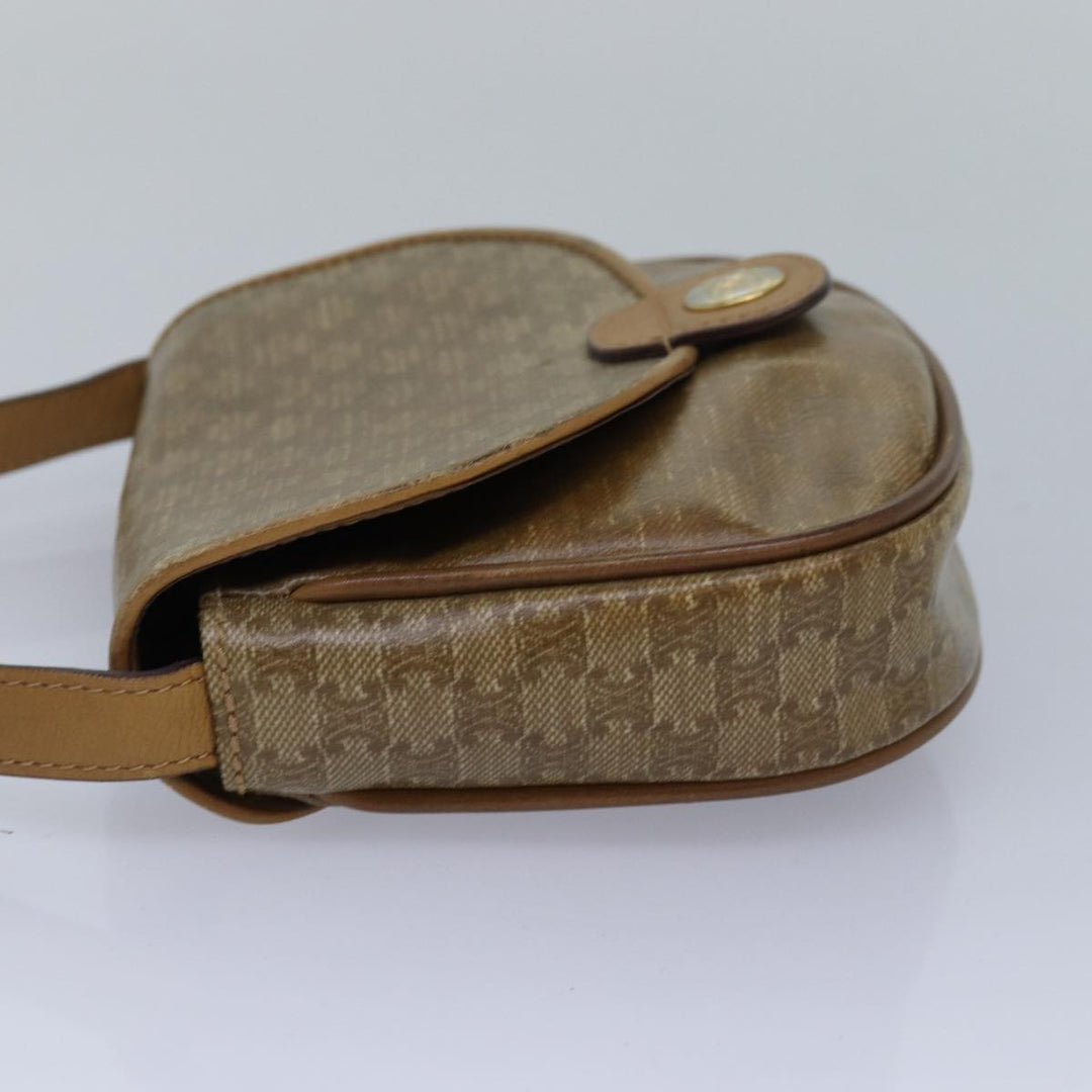 Celine Macadam Canvas Shoulder Bag Beige Auth bs16179