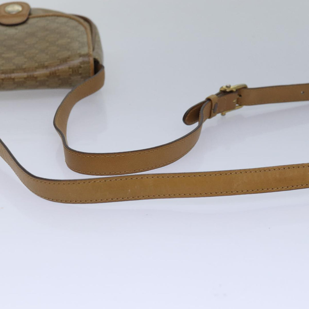 Celine Macadam Canvas Shoulder Bag Beige Auth bs16179