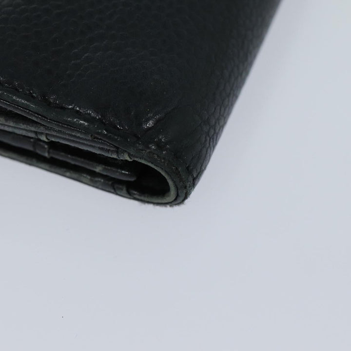Chanel COCO Mark Wallet Caviar Skin Black CC Auth bs16186