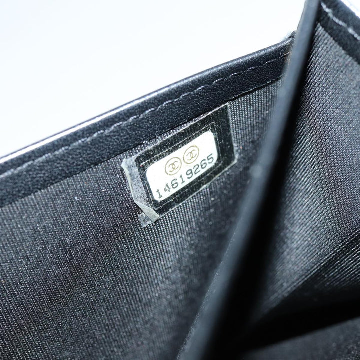 Chanel COCO Mark Wallet Caviar Skin Black CC Auth bs16186