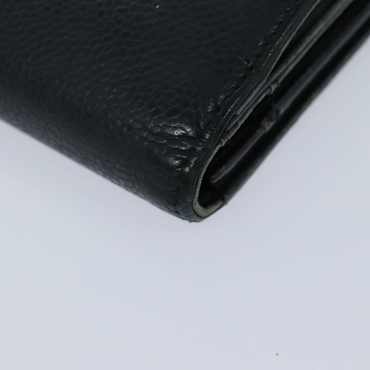 Chanel COCO Mark Wallet Caviar Skin Black CC Auth bs16186