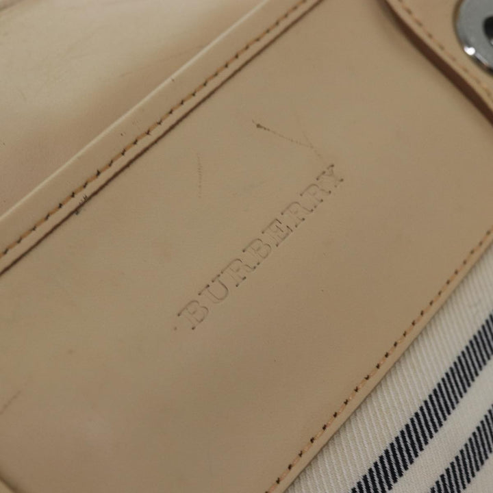 Burberry Nova Check Hand Bag Canvas Beige Auth bs16207