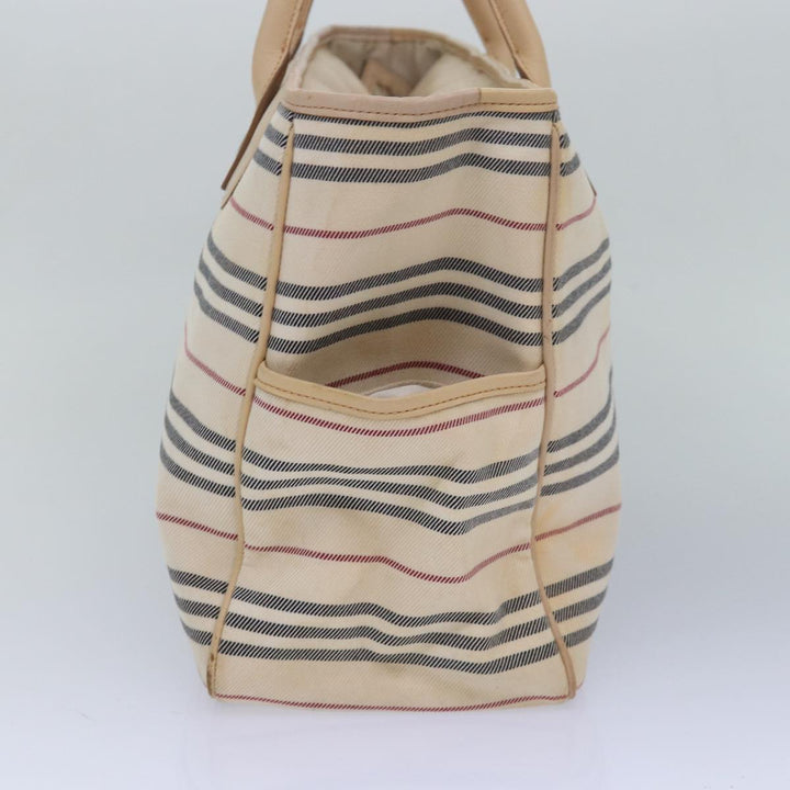 Burberry Nova Check Hand Bag Canvas Beige Auth bs16207