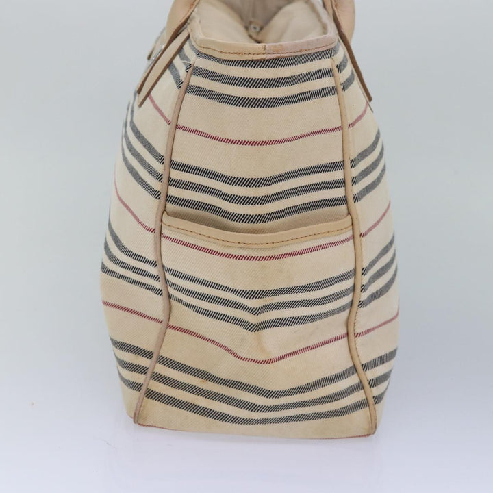 Burberry Nova Check Hand Bag Canvas Beige Auth bs16207