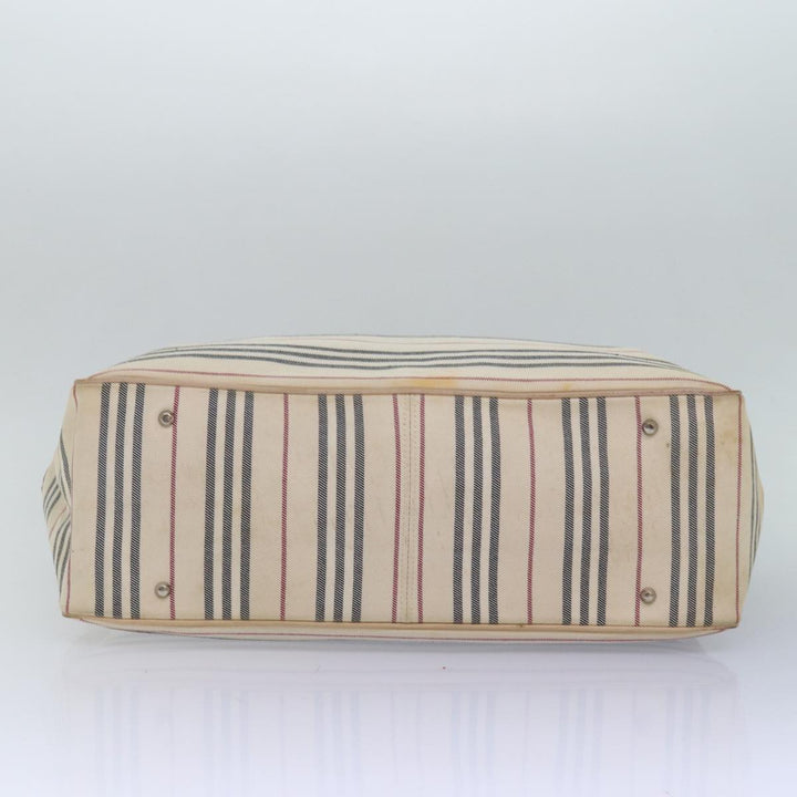 Burberry Nova Check Hand Bag Canvas Beige Auth bs16207