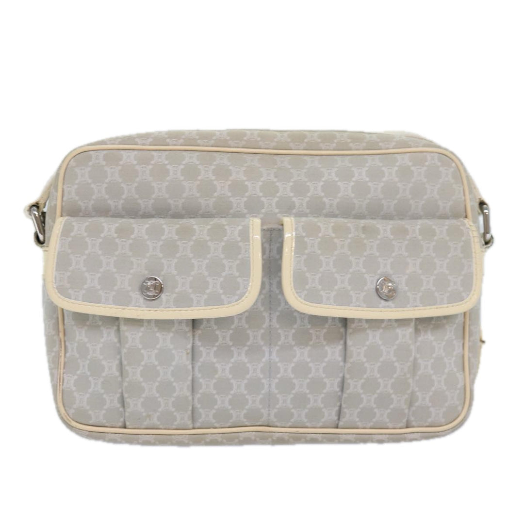 Celine Macadam Canvas Shoulder Bag Gray Auth bs16224