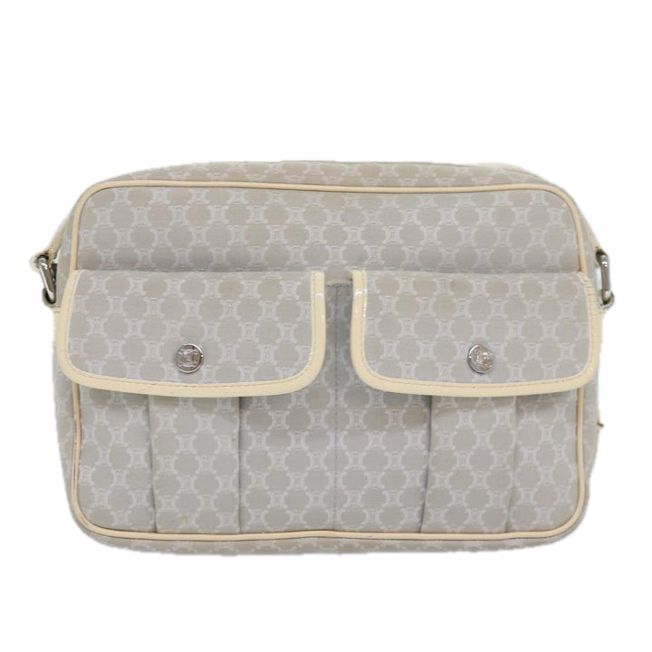 Celine Macadam Canvas Shoulder Bag Gray Auth bs16224