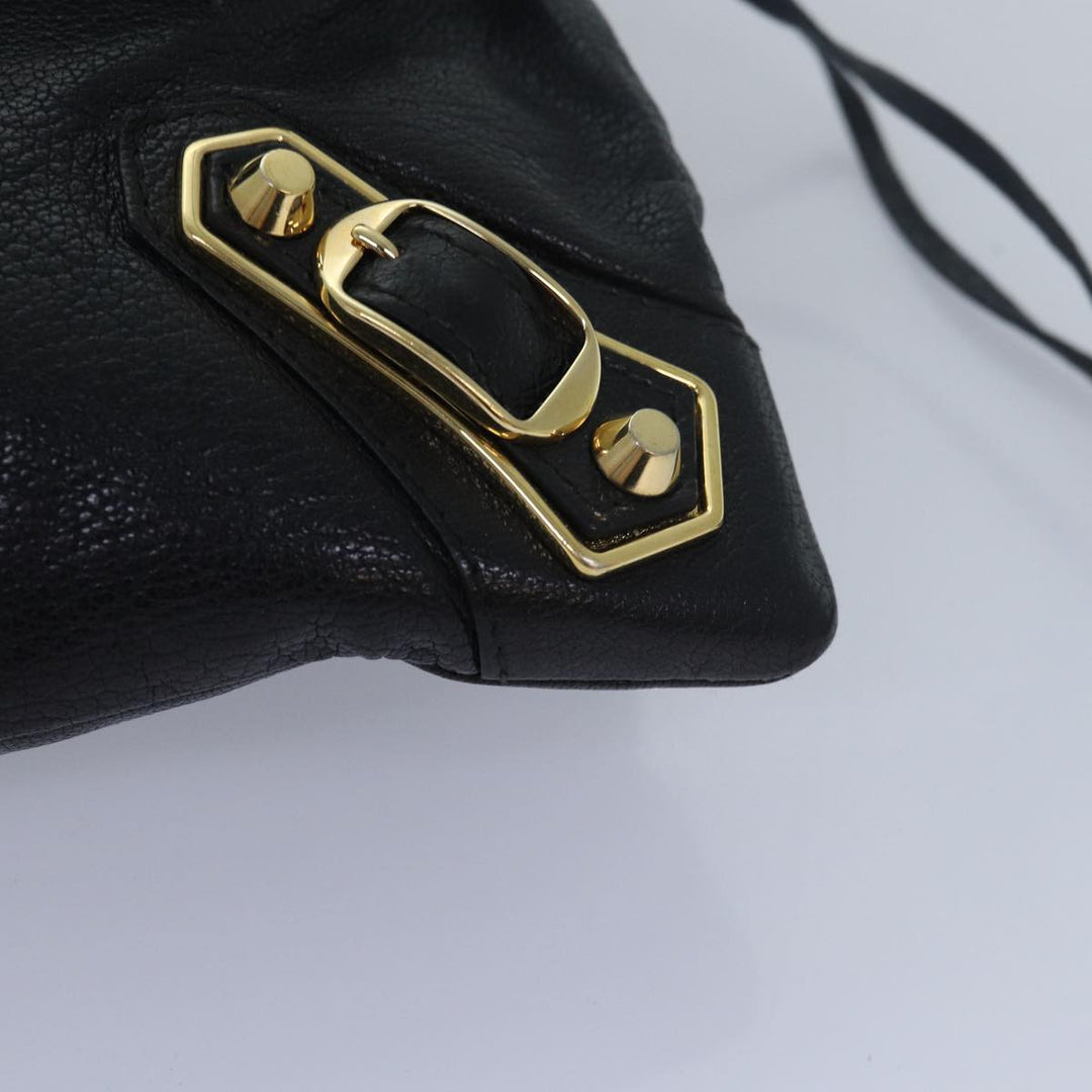 Top Quality Balenciaga Classic Metallic Envelope Bag Leather Black 438791 Auth bs16228