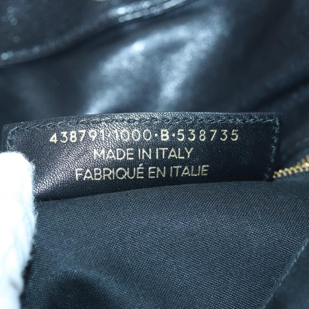 Top Quality Balenciaga Classic Metallic Envelope Bag Leather Black 438791 Auth bs16228