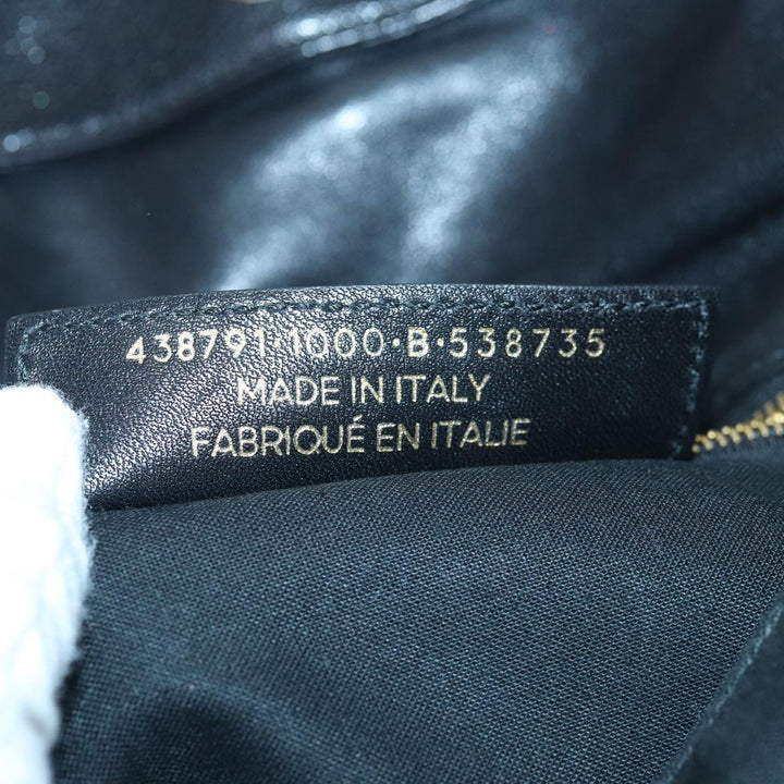 Top Quality Balenciaga Classic Metallic Envelope Bag Leather Black 438791 Auth bs16228