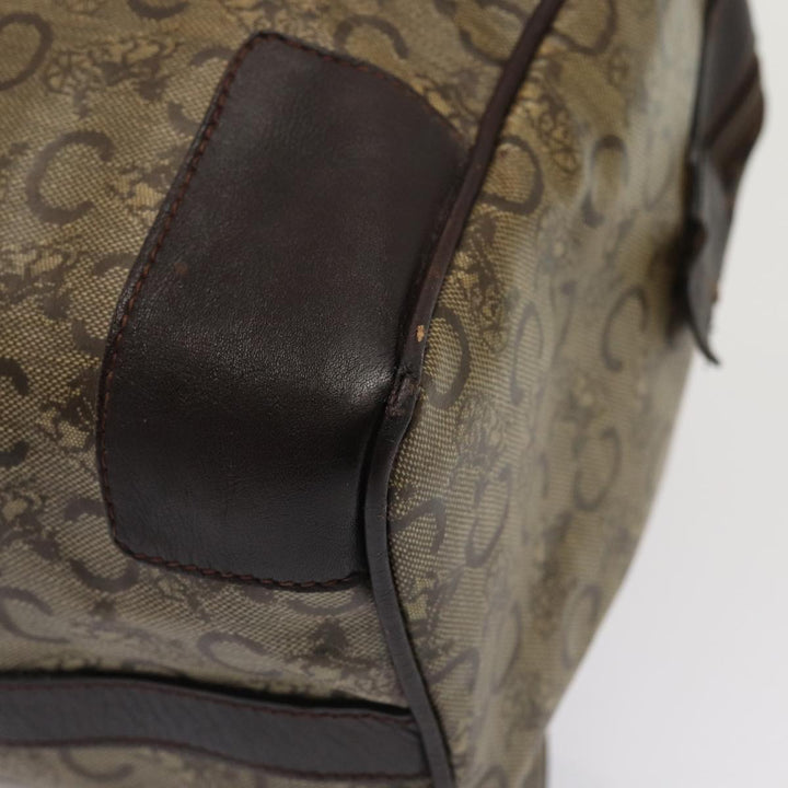 Celine C Macadam Canvas Boston Bag PVC Leather Brown Auth bs16232