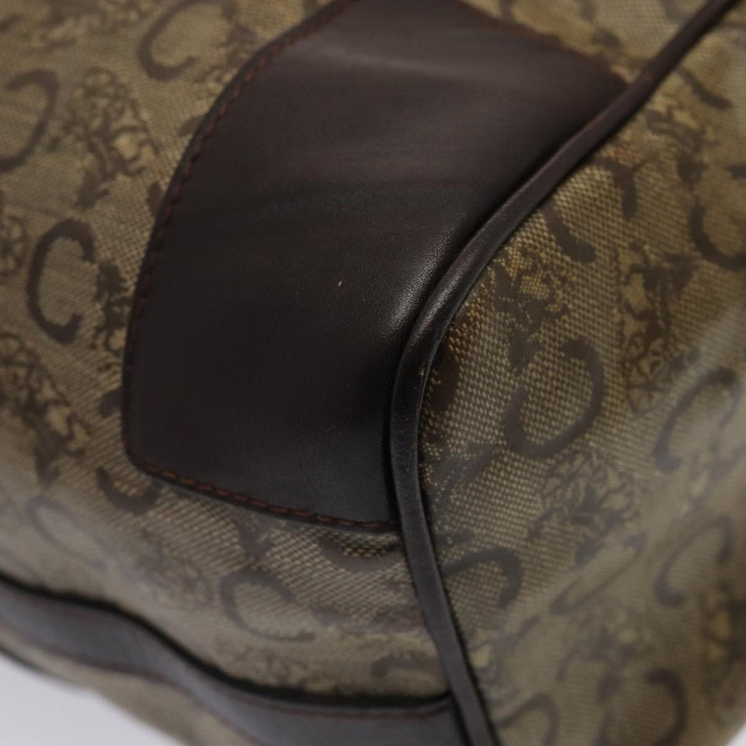 Celine C Macadam Canvas Boston Bag PVC Leather Brown Auth bs16232
