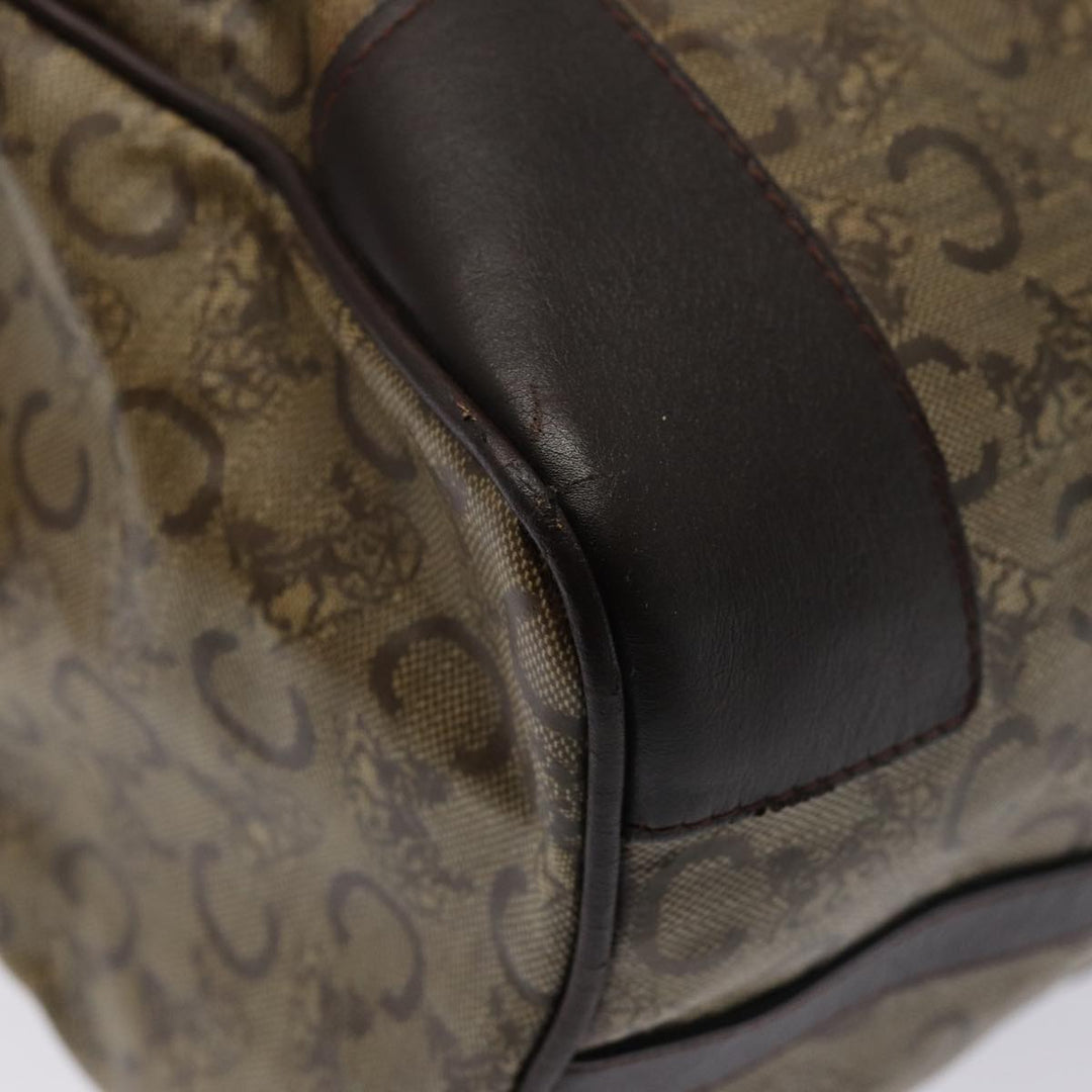 Celine C Macadam Canvas Boston Bag PVC Leather Brown Auth bs16232