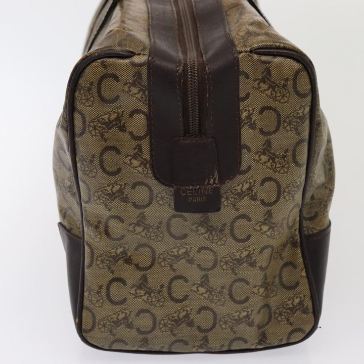 Celine C Macadam Canvas Boston Bag PVC Leather Brown Auth bs16232