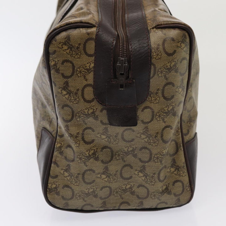 Celine C Macadam Canvas Boston Bag PVC Leather Brown Auth bs16232