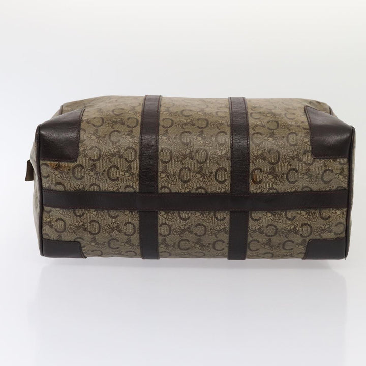 Celine C Macadam Canvas Boston Bag PVC Leather Brown Auth bs16232