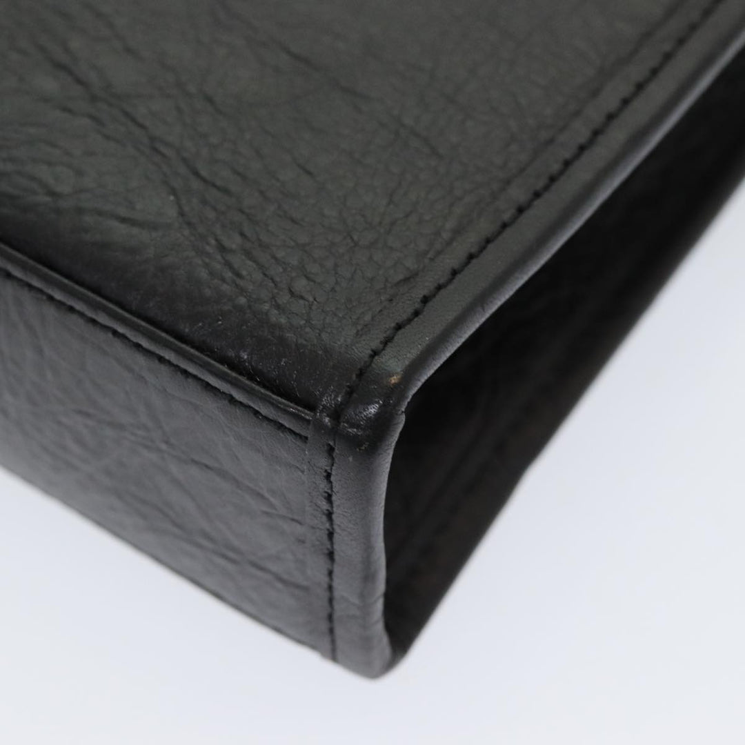 BurberrySs Clutch Bag Leather Black Auth bs16273