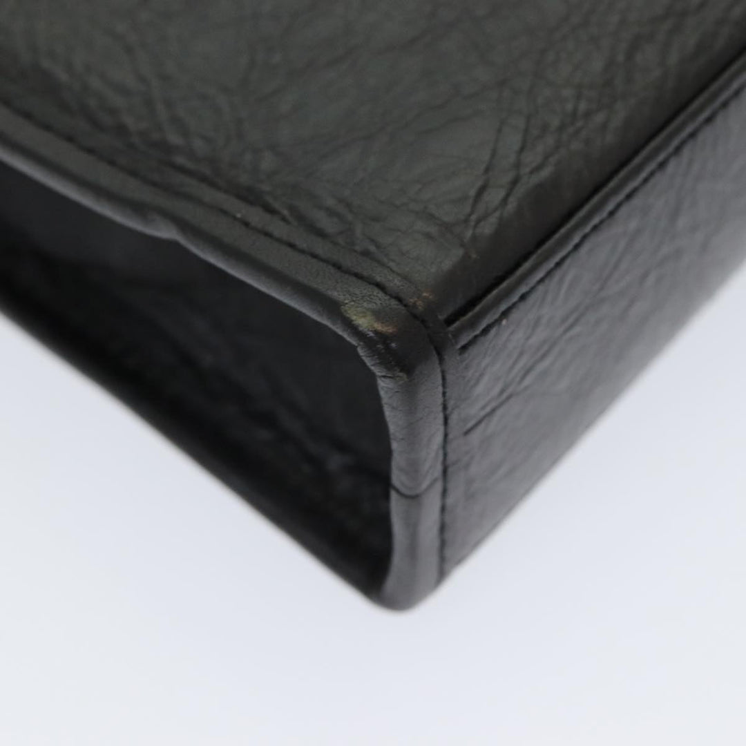 BurberrySs Clutch Bag Leather Black Auth bs16273