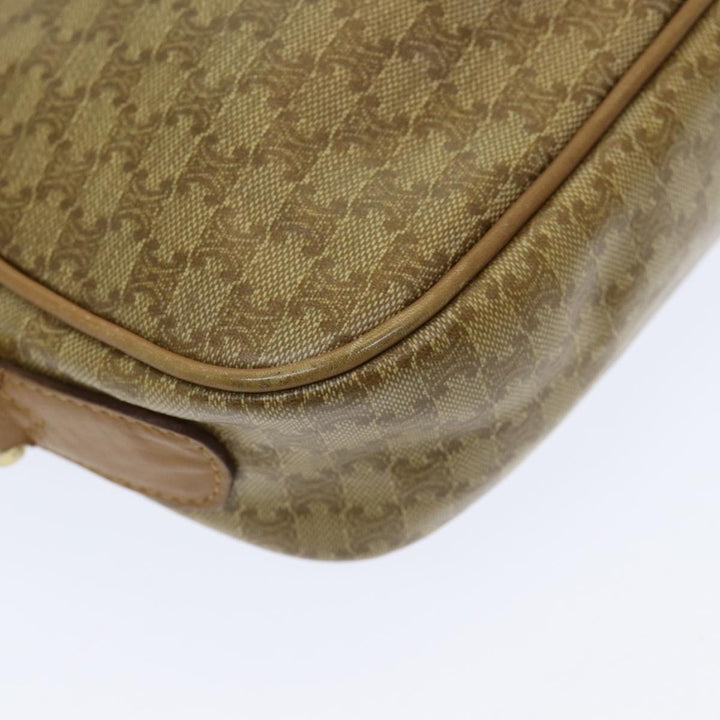 Celine Macadam Canvas Shoulder Bag Beige Auth bs16300