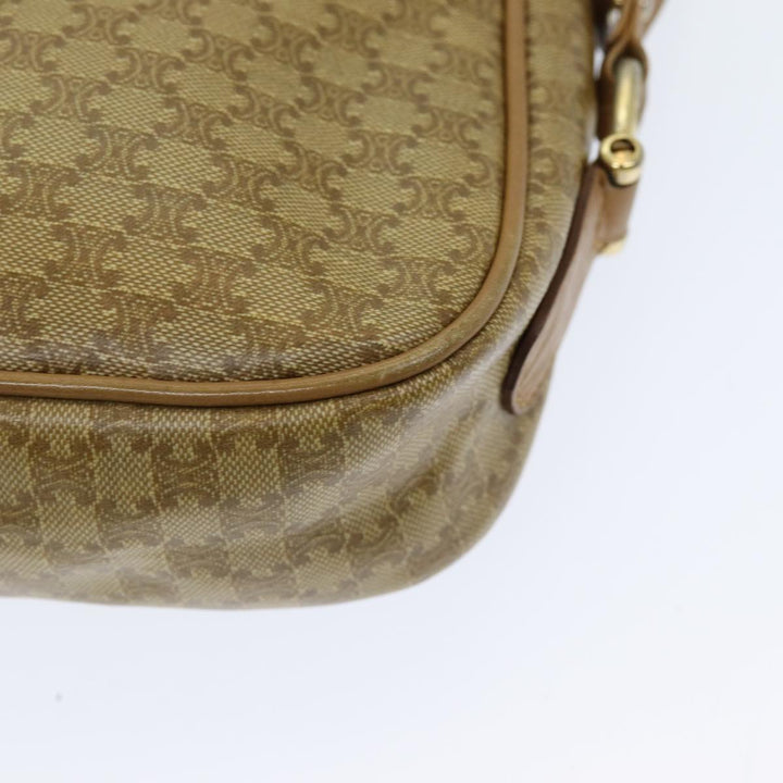 Celine Macadam Canvas Shoulder Bag Beige Auth bs16300