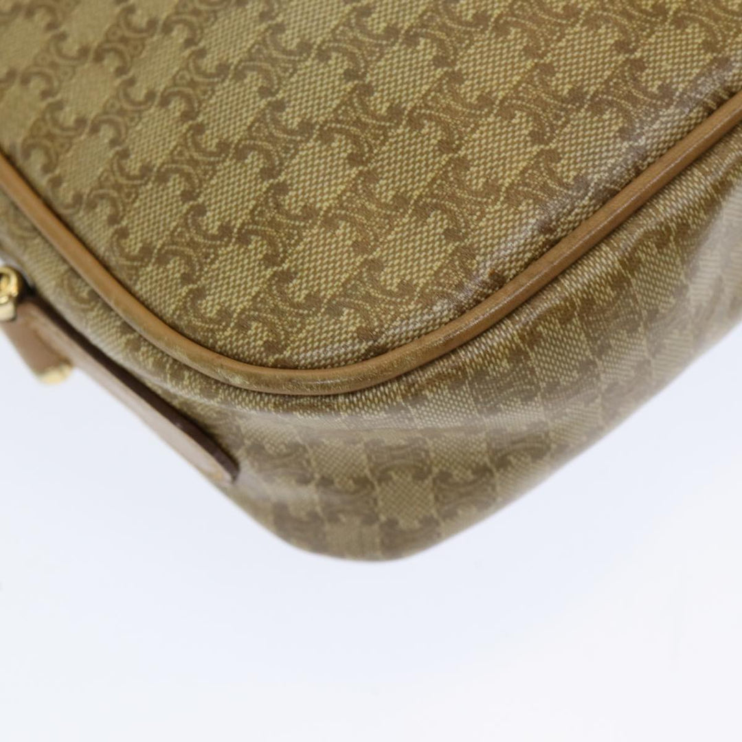 Celine Macadam Canvas Shoulder Bag Beige Auth bs16300