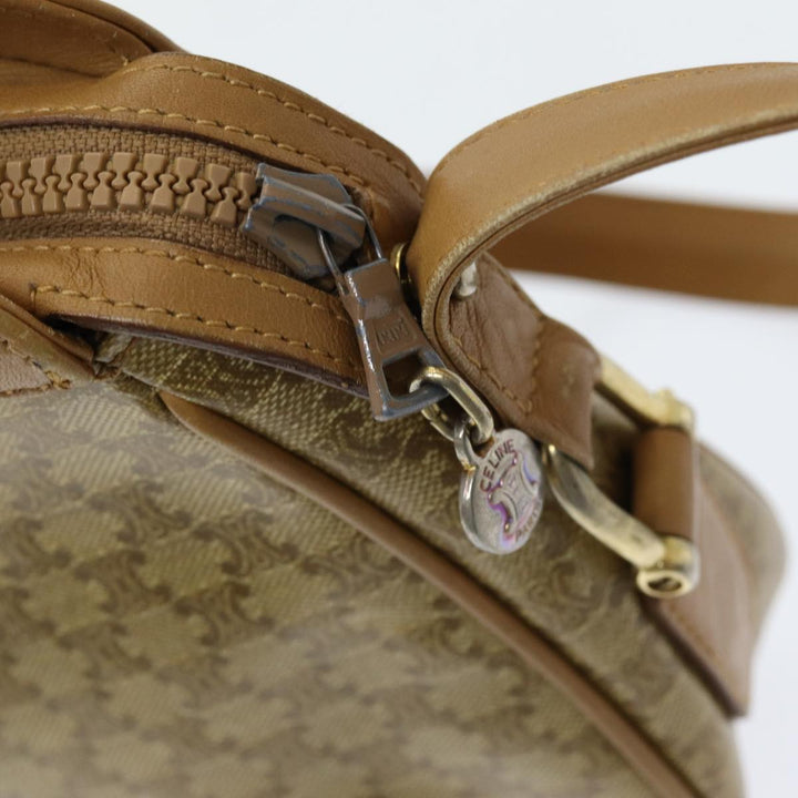 Celine Macadam Canvas Shoulder Bag Beige Auth bs16300