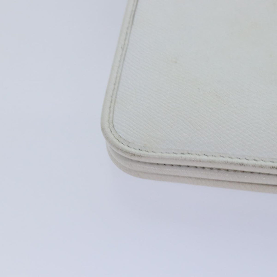 CHRISTIAN Top quality Dior Shoulder Bag Leather White Auth bs16301
