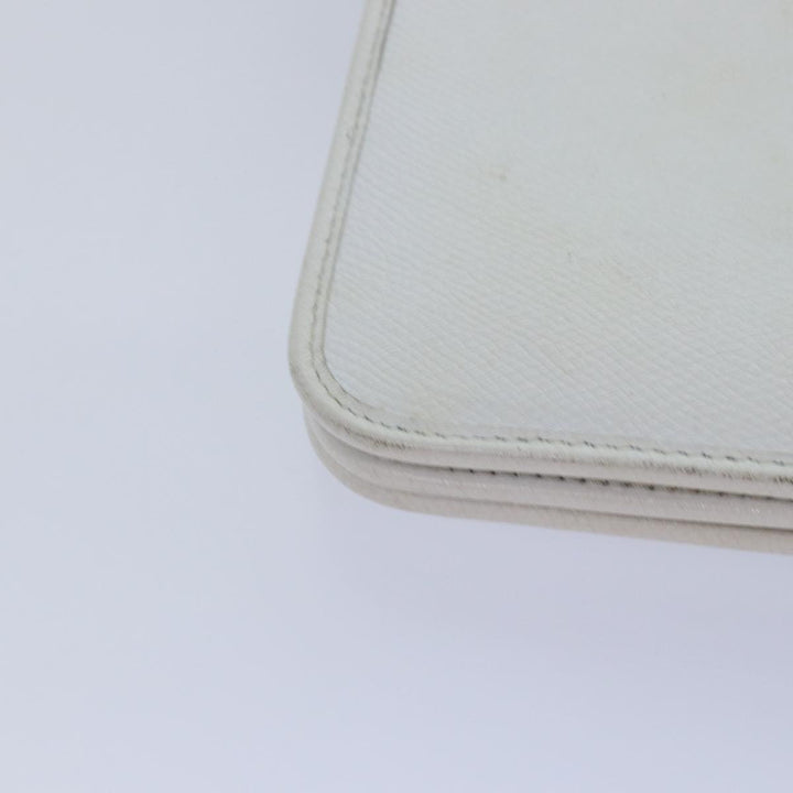 CHRISTIAN Top quality Dior Shoulder Bag Leather White Auth bs16301