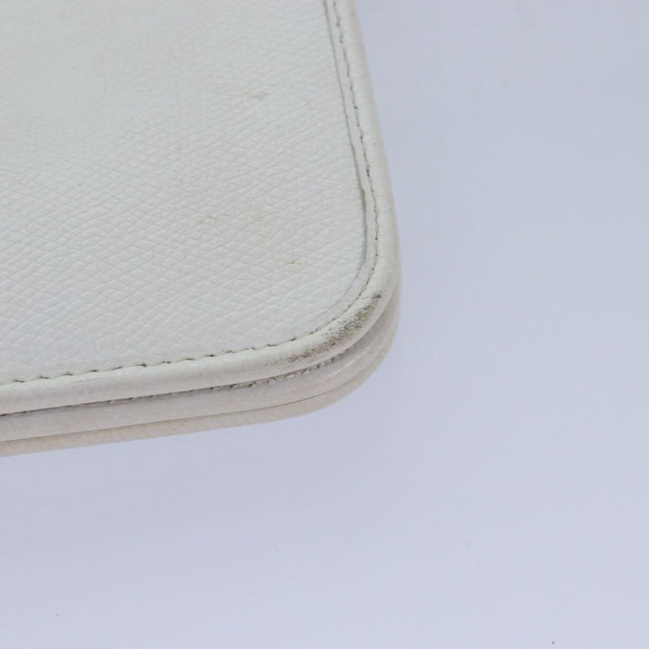 CHRISTIAN Top quality Dior Shoulder Bag Leather White Auth bs16301