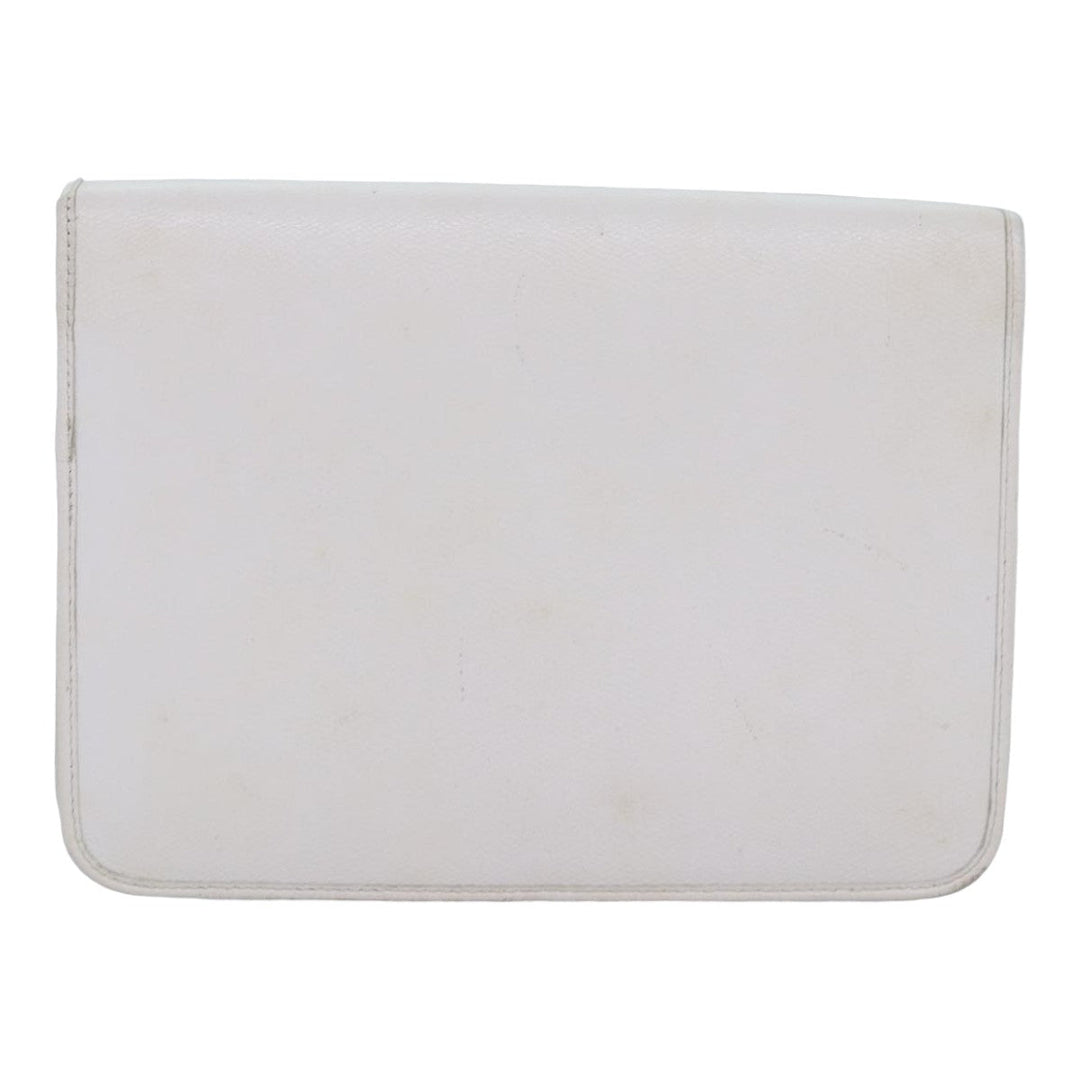 CHRISTIAN Top quality Dior Shoulder Bag Leather White Auth bs16301