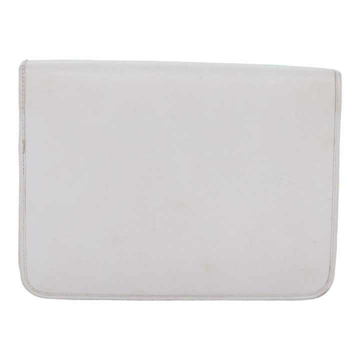 CHRISTIAN Top quality Dior Shoulder Bag Leather White Auth bs16301