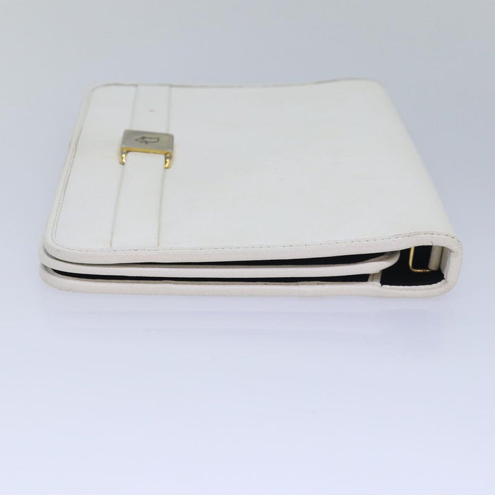 CHRISTIAN Top quality Dior Shoulder Bag Leather White Auth bs16301