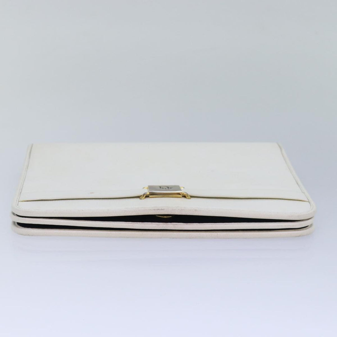 CHRISTIAN Top quality Dior Shoulder Bag Leather White Auth bs16301