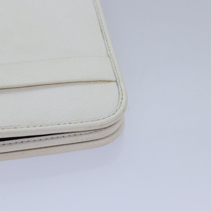 CHRISTIAN Top quality Dior Shoulder Bag Leather White Auth bs16301