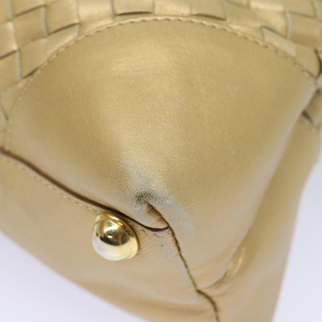 Bottega veneta INTRECCIATO Hand Bag Leather 2way Gold Tone Auth bs16336
