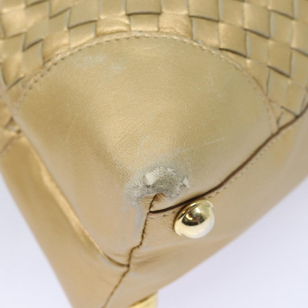 Bottega veneta INTRECCIATO Hand Bag Leather 2way Gold Tone Auth bs16336