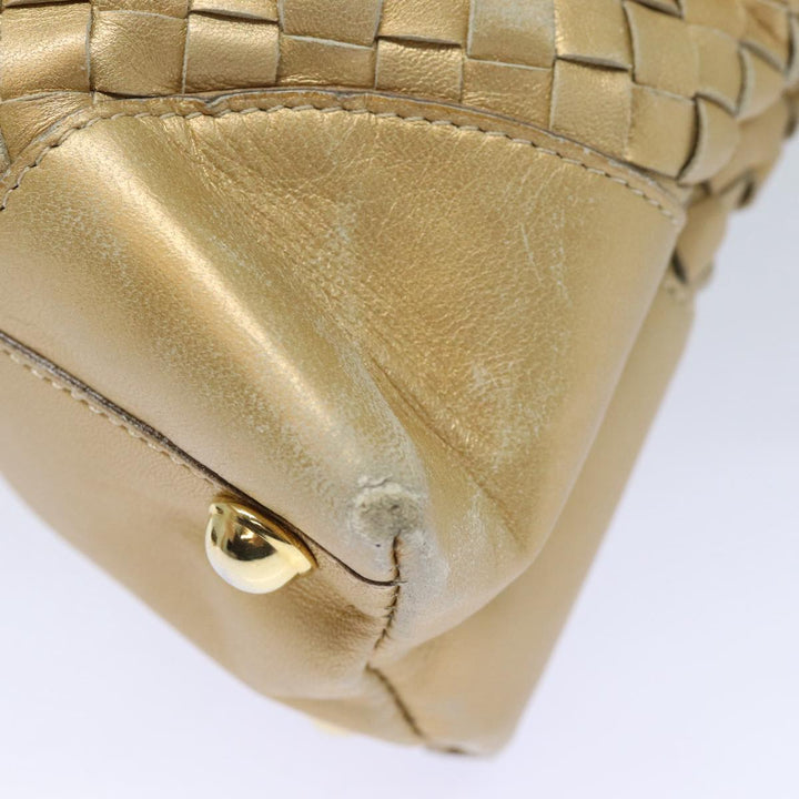 Bottega veneta INTRECCIATO Hand Bag Leather 2way Gold Tone Auth bs16336