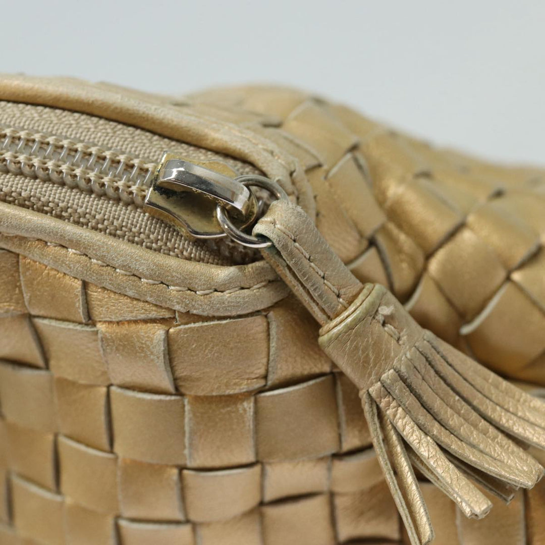 Bottega veneta INTRECCIATO Hand Bag Leather 2way Gold Tone Auth bs16336