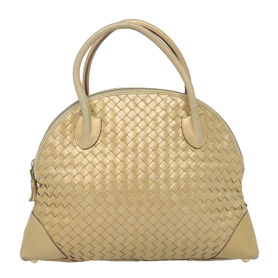 Bottega veneta INTRECCIATO Hand Bag Leather 2way Gold Tone Auth bs16336