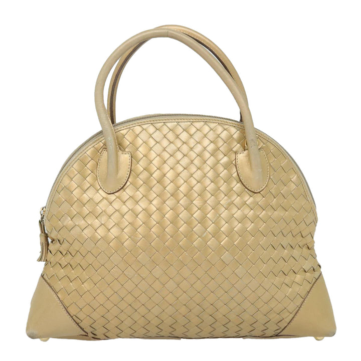 Bottega veneta INTRECCIATO Hand Bag Leather 2way Gold Tone Auth bs16336