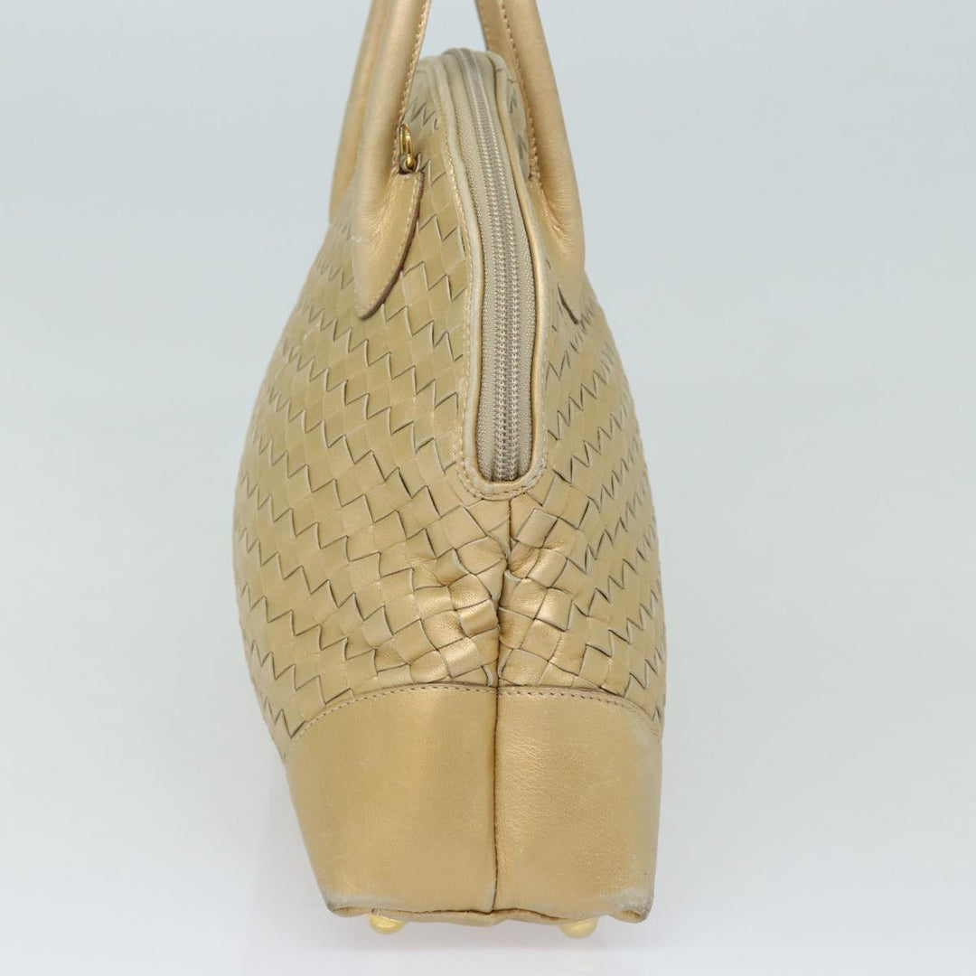 Bottega veneta INTRECCIATO Hand Bag Leather 2way Gold Tone Auth bs16336